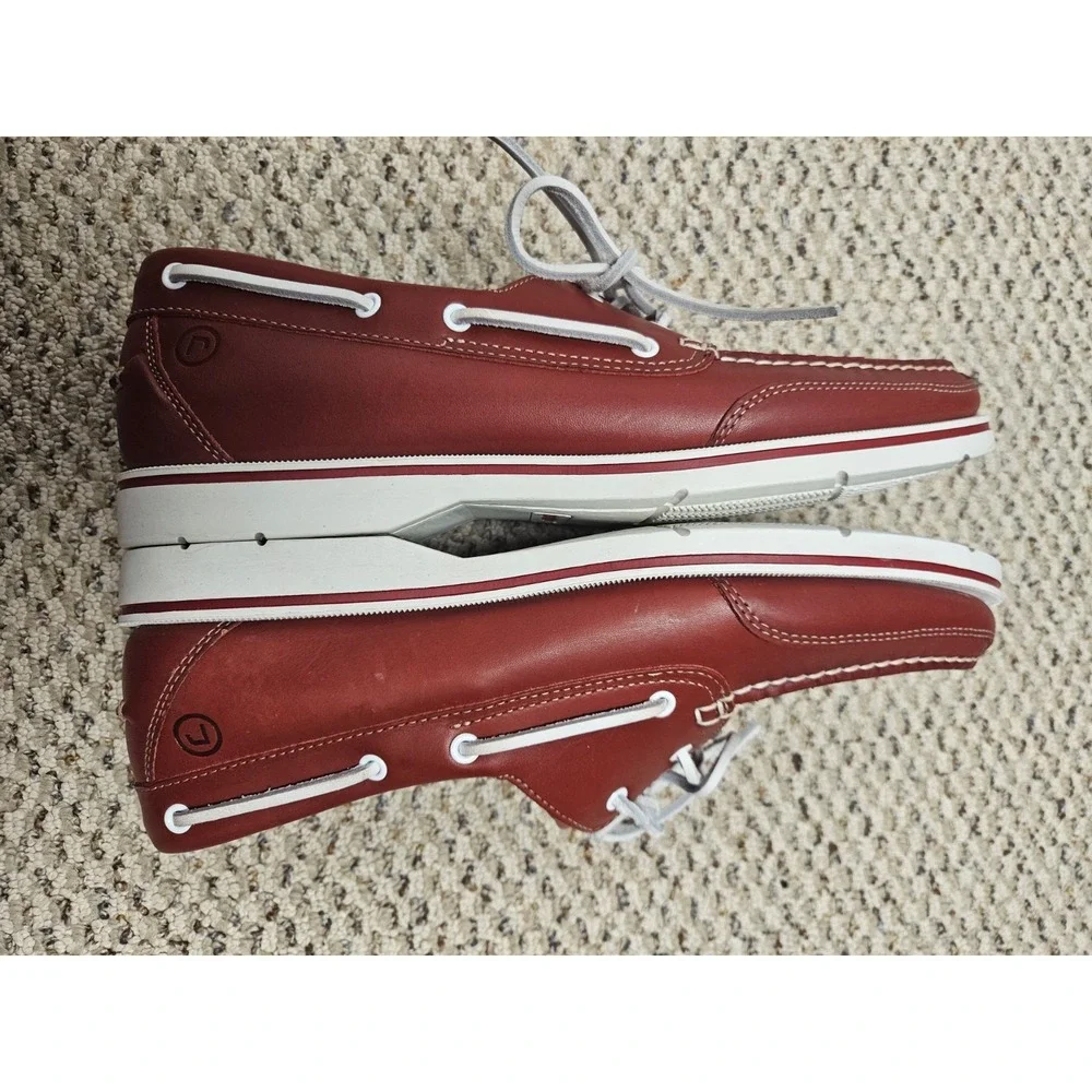 NEW Rockport Men's Red Leather Boat Deck Shoes Size 11 M ⚡️